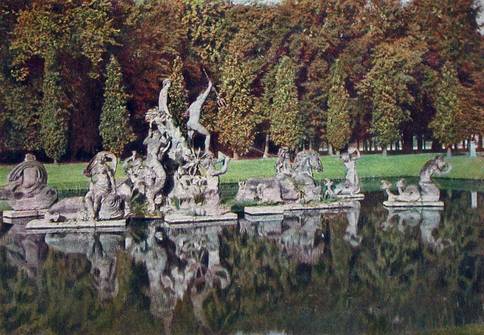 Stadtschloss Potsdam, Neptunbecken im Lustgarten, historisches Bildmaterial