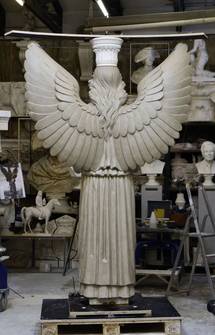 Reconstruction Angel, scale 1:1, build up in clay