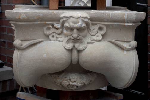 Stone copy Ionic capital