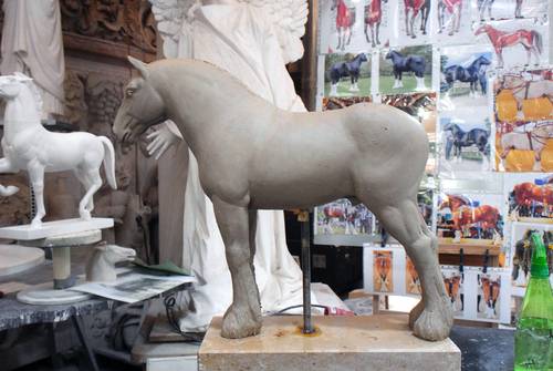 Shire Horse, clay model