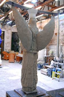 Reconstruction Angel, scale 1:1, build up in clay