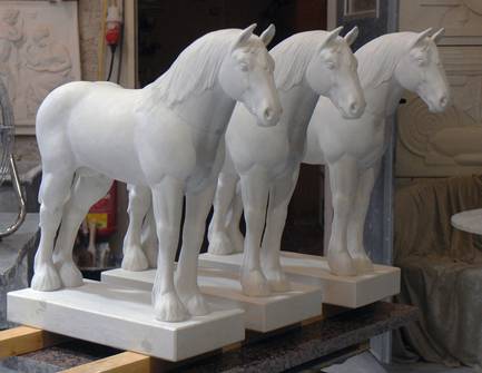 Shire Horse, cast in stucco plaster