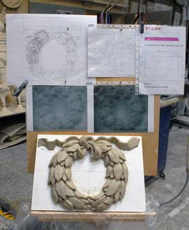 Laurel wreath, clay model