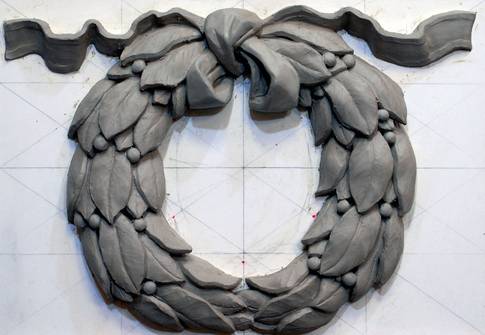 Laurel wreath, clay model